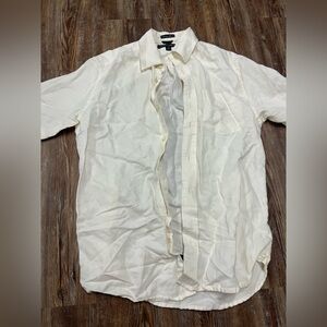 White vintage Tommy Hilfiger silk linen button-up shirt